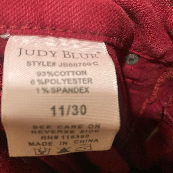 Judy Blue Bold Red Skinny Jeans - Picture 8 of 9